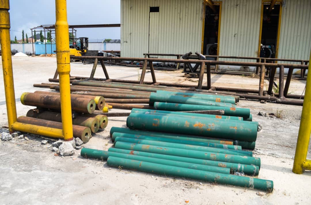 Coated OCTG tubing staged in the yard